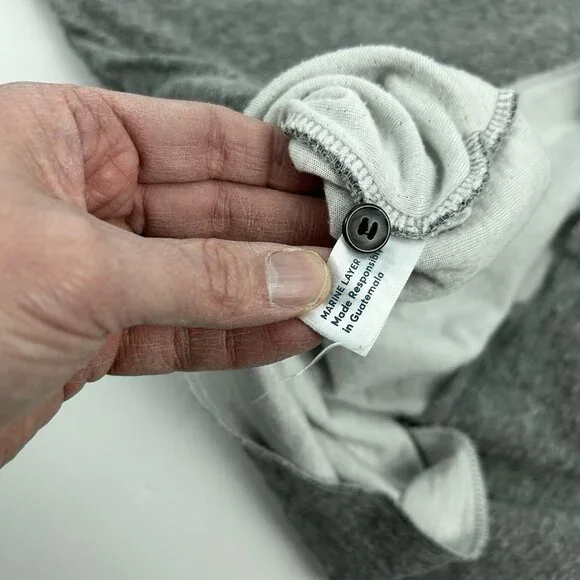 Marine Layer Henley Shirt Mens XL Gray Long Sleeve Pullover Casual Top - Picture 7 of 9